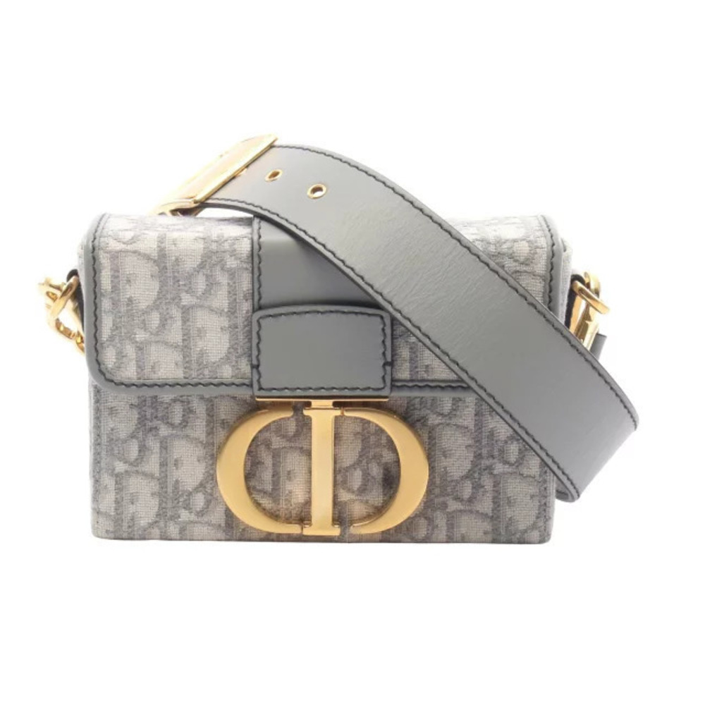 Christian Dior Montaigne Bag Oblique Canvas Leather Shoulder Bag Ivory White
